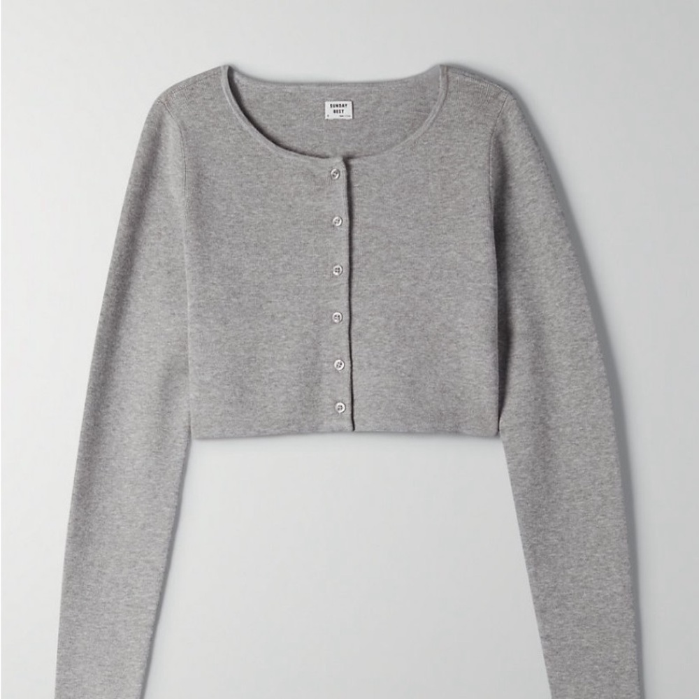 Aritzia Sunday Best Izzy Cardigan in Grey